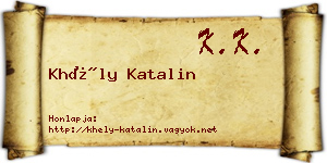 Khély Katalin névjegykártya